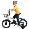 Image de 14 Blanc Vélo denfant de 2 à 8 Ans Vélo avec Panier Frein à Main et Roues stabilisatrices pour Filles garçons Hauteur