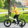 Image de SUPFINE 16 Pouces Vélo Enfant avec Panier et Roues Stabilisatrices Bicyclette pour Filles et Garçons de 5-9 Ans