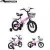 Image de Vélo de enfants-MENGDA-16 -Pour 5 -7ans-Sièges ajustables-Avec panierroue auxiliaire-garçons et Filles-Vélo de débutant-Rose