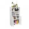 Image de XJING-Armoire de salle de bain - Meuble de rangement - gain de place avec deux portes et deux étagères-75*22*36 cm-Blanc