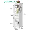 Image de QUIIENCLEE-20*20*80cm PP armoire de salle de bain armoire de rangement de salle de bain étagère de salle de bain blanc