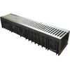 Image de Caniveau en polypropylène avec grille acier - 150x150 cm - Noir - Évacuation optimale des eaux - Résistant aux chocs