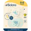 Image de Sucette beige/vert anatomique silicone 0-6 mois BIOLANE