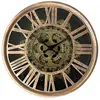 Image de Horloge ronde dorée mécanisme apparent 25x6x25cm