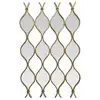 Image de Miroir zig zag en 4 parties métal doré 96,5x62cm