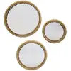 Image de Lot de 3 miroirs ronds perles en métal doré 18, 23 et 28cm emde premium