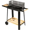 Image de Barbecue à charbon CALABRIA - Grille de cuisson en acier chromé - Surface de cuisson : 49 x 28 cm - Noir