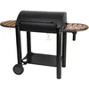 Image de Barbecue charbon de bois Vulcano 3000 - SOMAGIC - Cuve fonte couvercle grille acier chromé - Sur chariot
