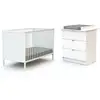 Image de Lit bébé 60x120 et commode 3 tiroirs avec plan à langer webaby blanc 18058202