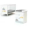 Image de WEBABY - Chambre bébé lit et commode à langer en bois ALBA Blanc et Multicolor - Taille unique