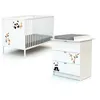 Image de WEBABY - Chambre bébé lit et commode à langer en bois ALBA Blanc et Noir - Taille unique
