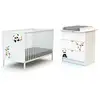 Image de Lit bébé 60x120 et commode 3 tiroirs avec plan à langer webaby panda 18058202 07