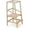Image de JURABABY - Tour dobservation/apprentissage enfant en bois avec tableau ardoise VISTA Hêtre -