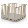 Image de WEBABY - Parc bébé pliant en bois 100 x 100 cm CALI Hêtre Brut - 100x100