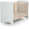 Image de Jurababy - Lit Bébé En Bois Carrousel Blanc Et Hêtre Verni 60 X 120 Cm