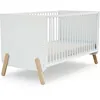 Image de At4 - Lit Bébé Évolutif En Bois Pirate Blanc Et Hêtre Verni 70 X 140 Cm