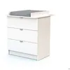 Image de WEBABY - Commode à langer 3 tiroirs en bois ALBA Blanc - Taille unique