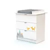 Image de WEBABY - Commode à langer 3 tiroirs en bois ALBA Blanc et Multicolor - Taille unique