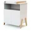 Image de At4 - Meuble À Langer 2 Portes, 1 Niche En Bois Pirate Blanc Et Hêtre