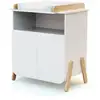 Image de At4 - meuble à langer 2 portes, 1 niche en bois pirate blanc et hêtre 90378210