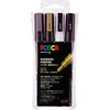 Image de Marqueurs - POSCA - PC3M - Pointe conique fine - Noir Blanc Argent Or