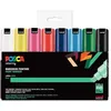 Image de Marqueurs - POSCA - PC8K - Set de 16 - Pointe Large Biseautée - Indélébile - Multicolore
