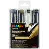 Image de Marqueurs - POSCA - PC8K - Pointe large biseautée - Noir Blanc Or Argent