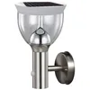 Image de Applique extérieure solaire à détection BASTIDE 300 Lumens - AREV - Inox - LED - Détecteur de mouvement - IP43