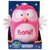 Image de Luminou Booh Chouette Rose Peluche Lumineuse Naturelle Fonctionne Sans Pile Et 20 Cm