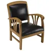 Image de MACABANE ERIS - Fauteuil teck et cuir noir