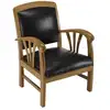 Image de Dak - fauteuil en bois de teck et cuir noir