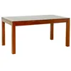 Image de MACABANE EDEN - Table à manger rectangulaire marron rallonge 160/200cm bois Mindi