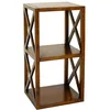 Image de MACABANE EDEN - Étagère marron 2 cases 40 cm croisillons bois Mindi