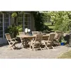 Image de Table en bois teck massif ovale extensible de jardin 180 - 240 cm JARDITECK