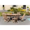 Image de Ensemble table de jardin en teck - Extensible - Ovale - 150 - 200 cm + 6 chaises