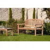Image de Banc de jardin ovale en teck massif - JARDITECK - 150 x 98 x 50 cm - Bois naturel - Pour 4 personnes - Extérieur