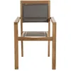 Image de Lot de 2 fauteuils empilables en teck et textilène - Couleur taupe JARDITECK