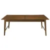 Image de MACABANE LAURE - Table à manger rectangulaire extensible marron 200/240cm bois Mindi