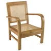 Image de MACABANE DAK - Fauteuil marron clair en bois de Mindi et cannage