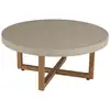 Image de Dak - table basse ronde 92x92cm en béton et bois de teck beige