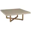 Image de Dak - table basse carrée 107x107cm en béton et bois de teck beige