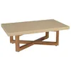 Image de MACABANE DAK - Table basse rect. 120x70cm en béton et bois de teck beige