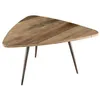 Image de MACABANE ALIDA - Table basse bois ovoïde Teck recyclé pieds métal