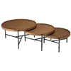 Image de MACABANE SIXTINE - Set de 3 tables basses tripodes rondes bois de teck recyclé