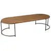 Image de Sixtine - table basse ovale 163x63cm plateau en bois de teck recyclé