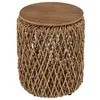 Image de MACABANE SIXTINE - Table dappoint ronde diam40 rotin plateau bois teck recyclé