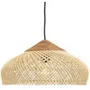 Image de MACABANE SIXTINE - Suspension 40x40cm en bois de teck recyclé et rotin