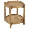 Image de MACABANE AMY - Table dappoint en mindi 45.5cm avec tablette en rotin naturel AMY