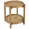 Image de Amy - table d'appoint en mindi 45.5cm avec tablette en rotin naturel amy