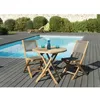 Image de Ensemble de jardin en teck : 1 table ovale extensible 180 / 240 x 100 cm - 3 lots de 2 chaises pliantes en textilène JARDITECK